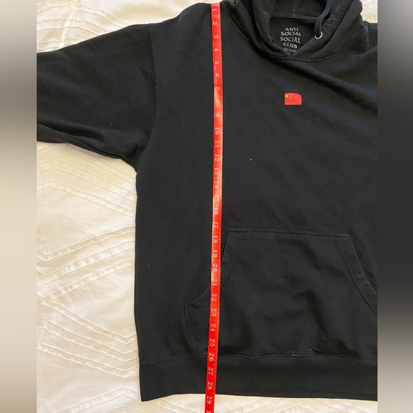Anti Social Social Club black hoodie, size large, made in USA. China flag. - Picture 6 of 8